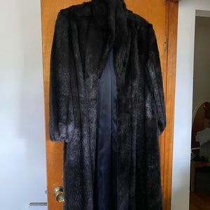 Fake fur full length coat